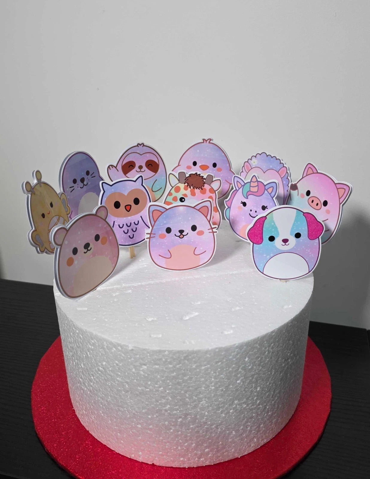 Squishmallow Animal Birthday Cake Toppers: Kids Party Decor