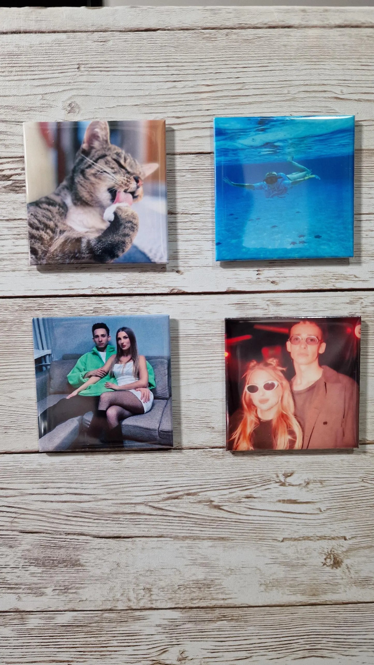 Personalized Fridge Magnets: 2x2 in Custom Metal Magnets, holiday, wedding