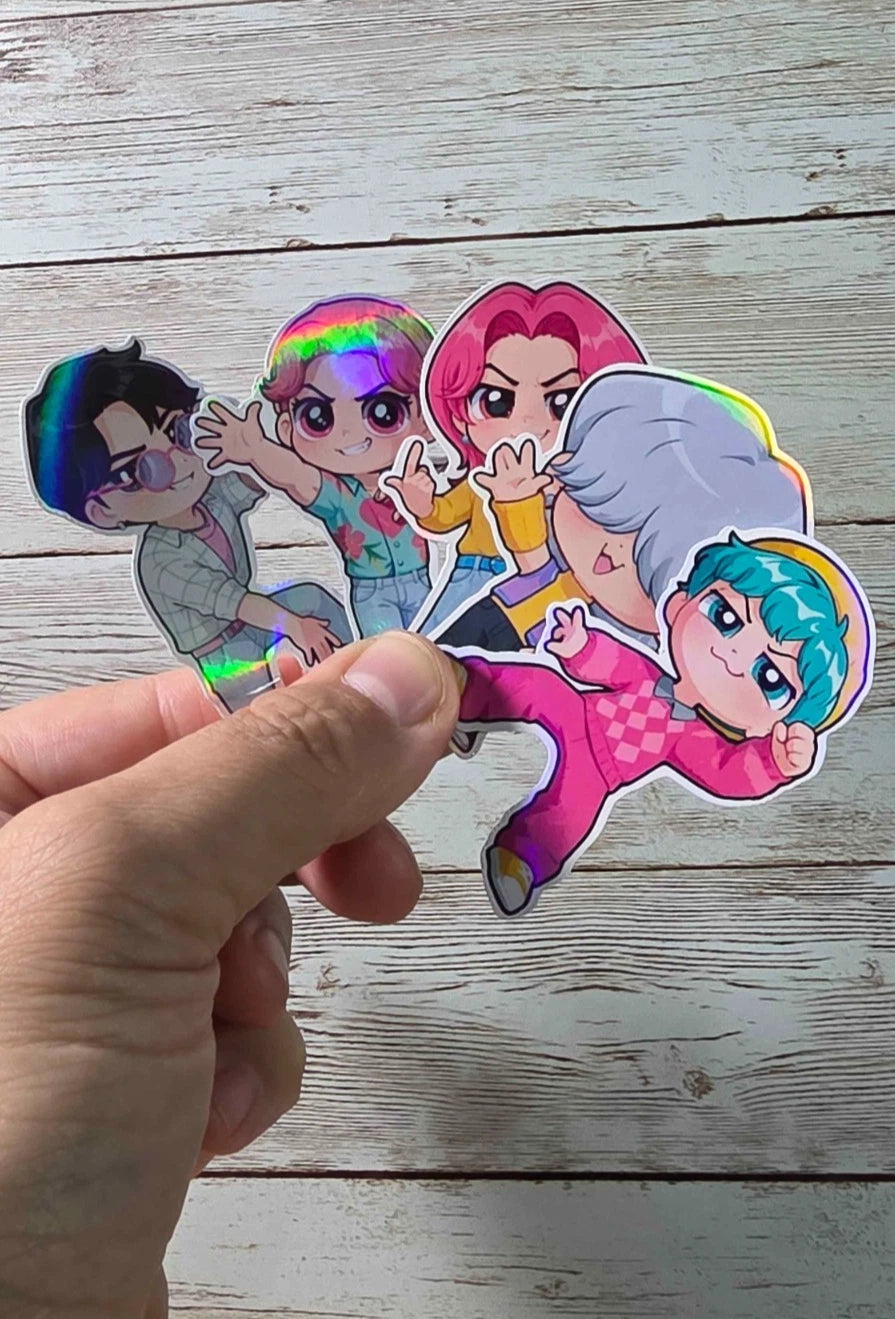 K-Pop Slayers Stickers – Huntr/x Girls, Saja Boys, Holographic or Glossy