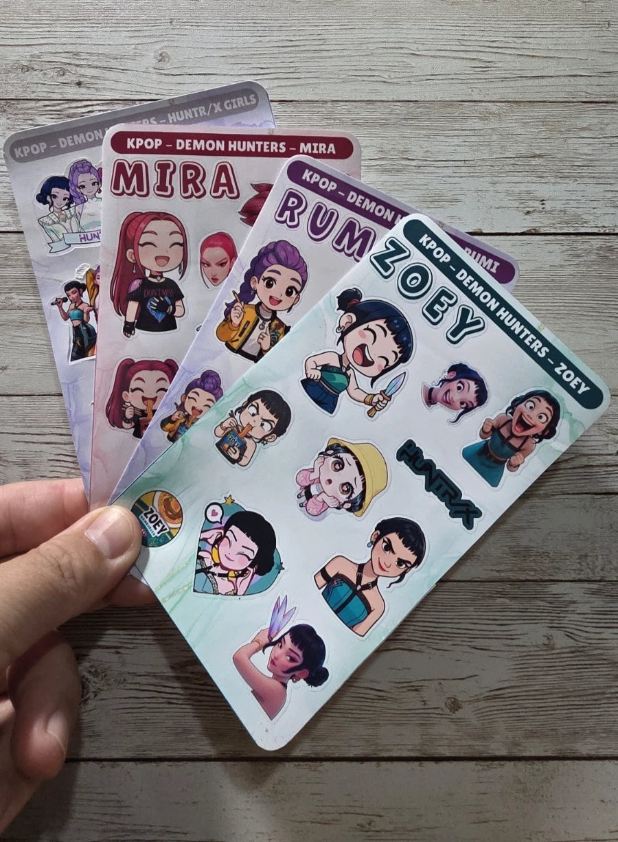K-Pop Slayers Sticker Sheet | Mira, Zoey, Rumi.... Huntrx Girls