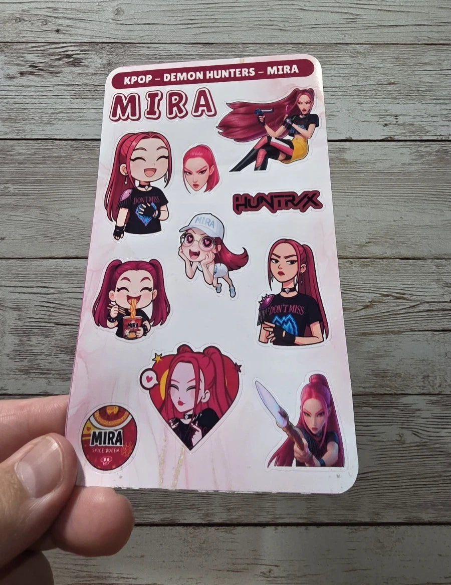 K-Pop Slayers Sticker Sheet | Mira, Zoey, Rumi.... Huntrx Girls