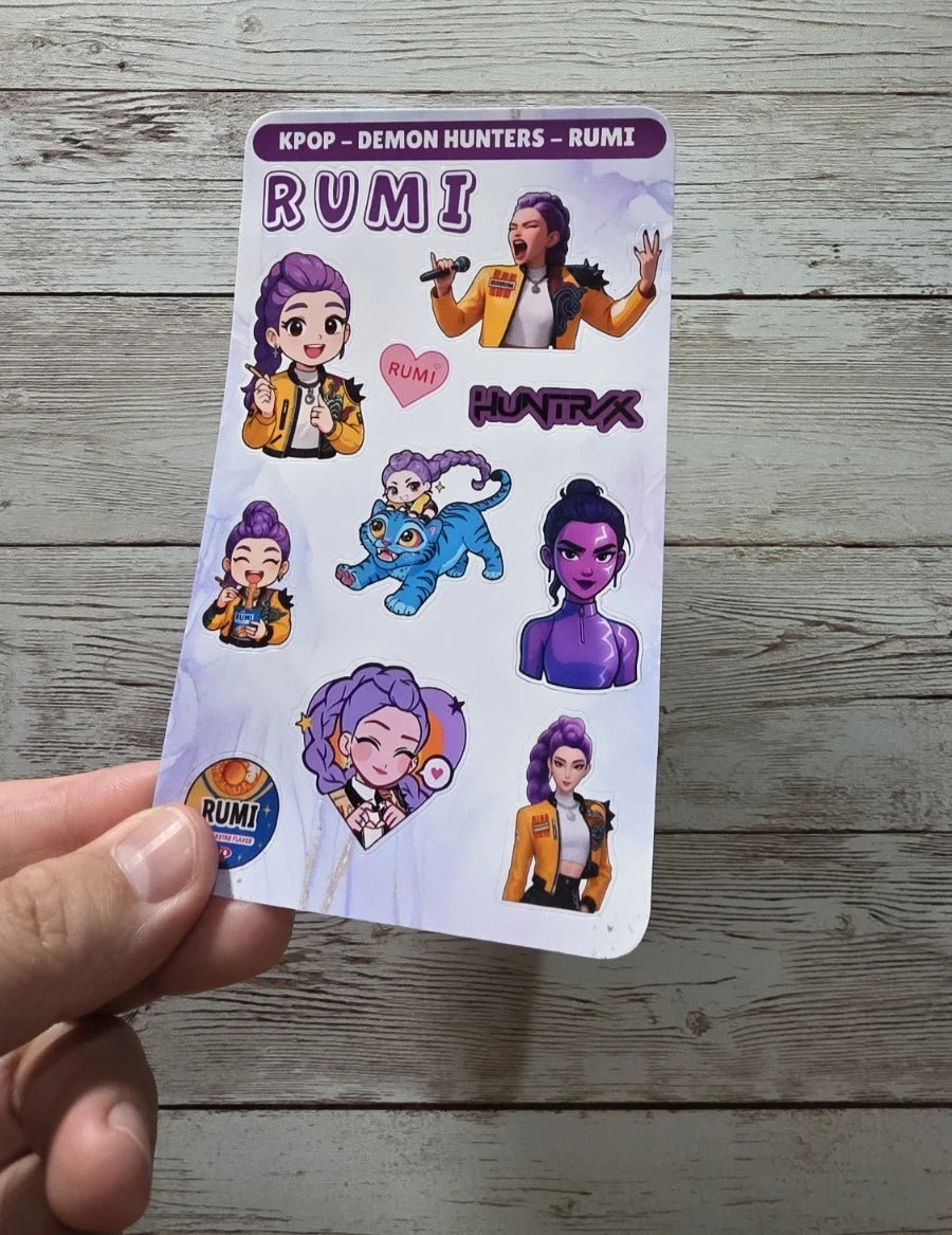 K-Pop Slayers Sticker Sheet | Mira, Zoey, Rumi.... Huntrx Girls