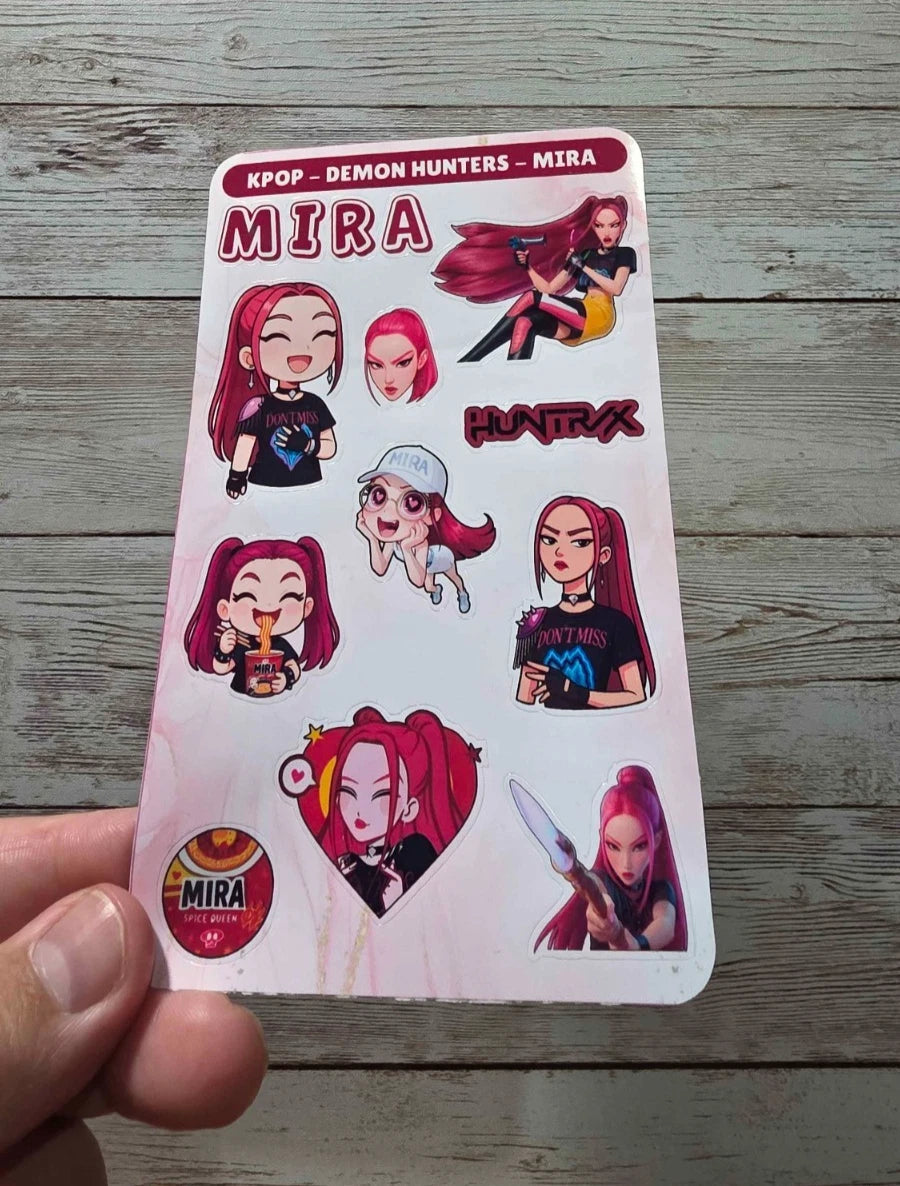 K-Pop Slayers Sticker Sheet | Mira, Zoey, Rumi.... Huntrx Girls