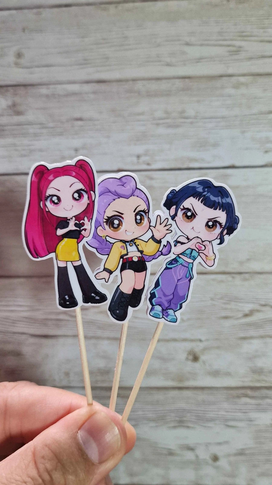 K-Pop Slayers Cupcake Toppers, Set of 9 , Non Edible