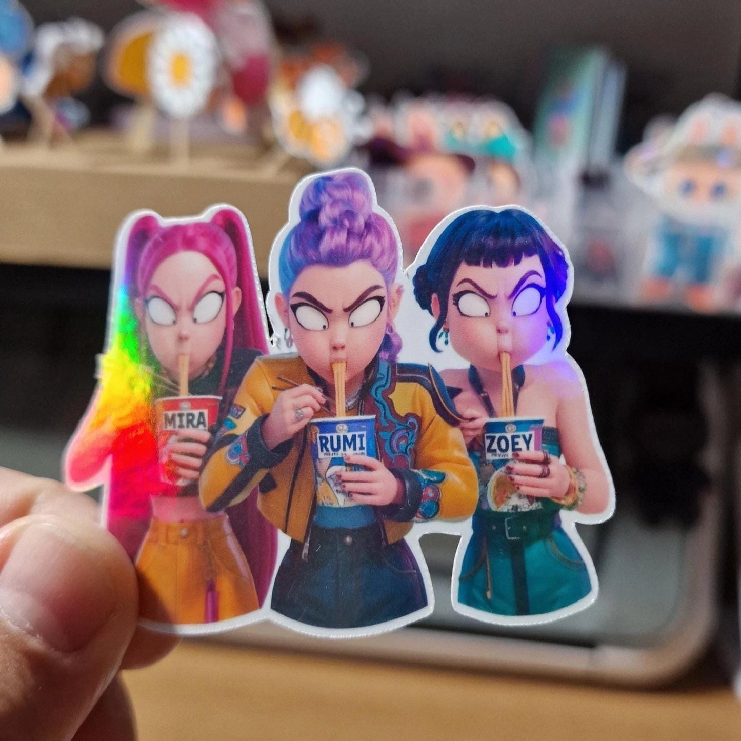 Slayers Holographic Stickers: Rumi, Mira & Zoey