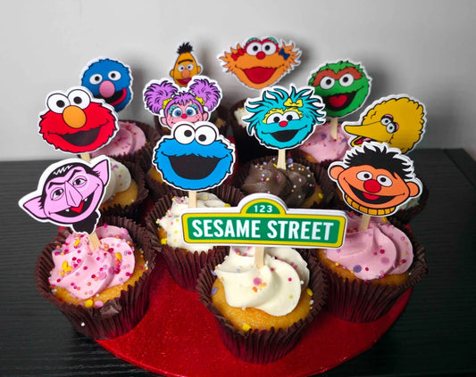 Sesame Street Birthday Cake Toppers – Set of 12