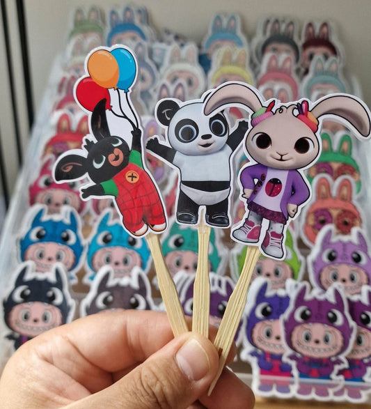 Bing and Friends Cake Toppers: Laminated Party Decorations