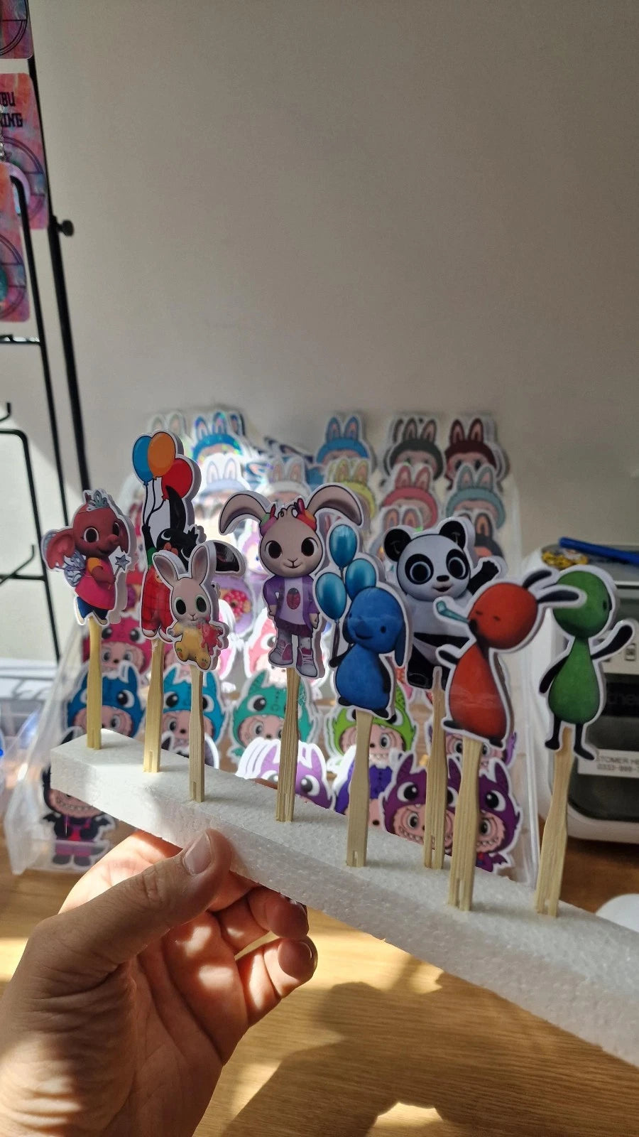 Bing and Friends Cake Toppers: Laminated Party Decorations