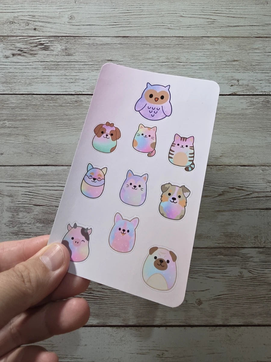 Squishmallow Sticker Sheets – 8 Sheets, 80 Cute Character Stickers