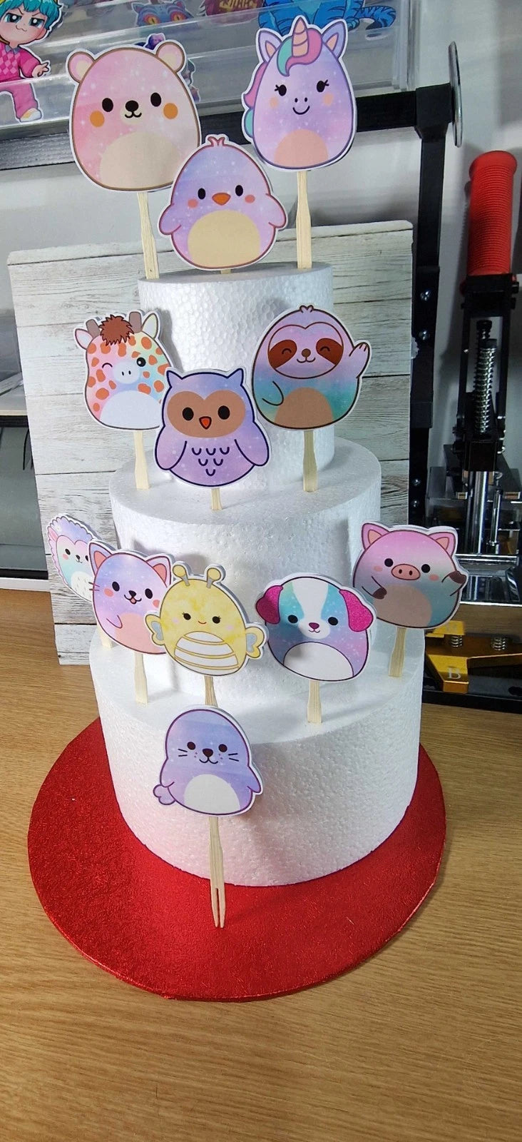 Squishmallow Animal  Birthday Cake Toppers: Kids Party Decor