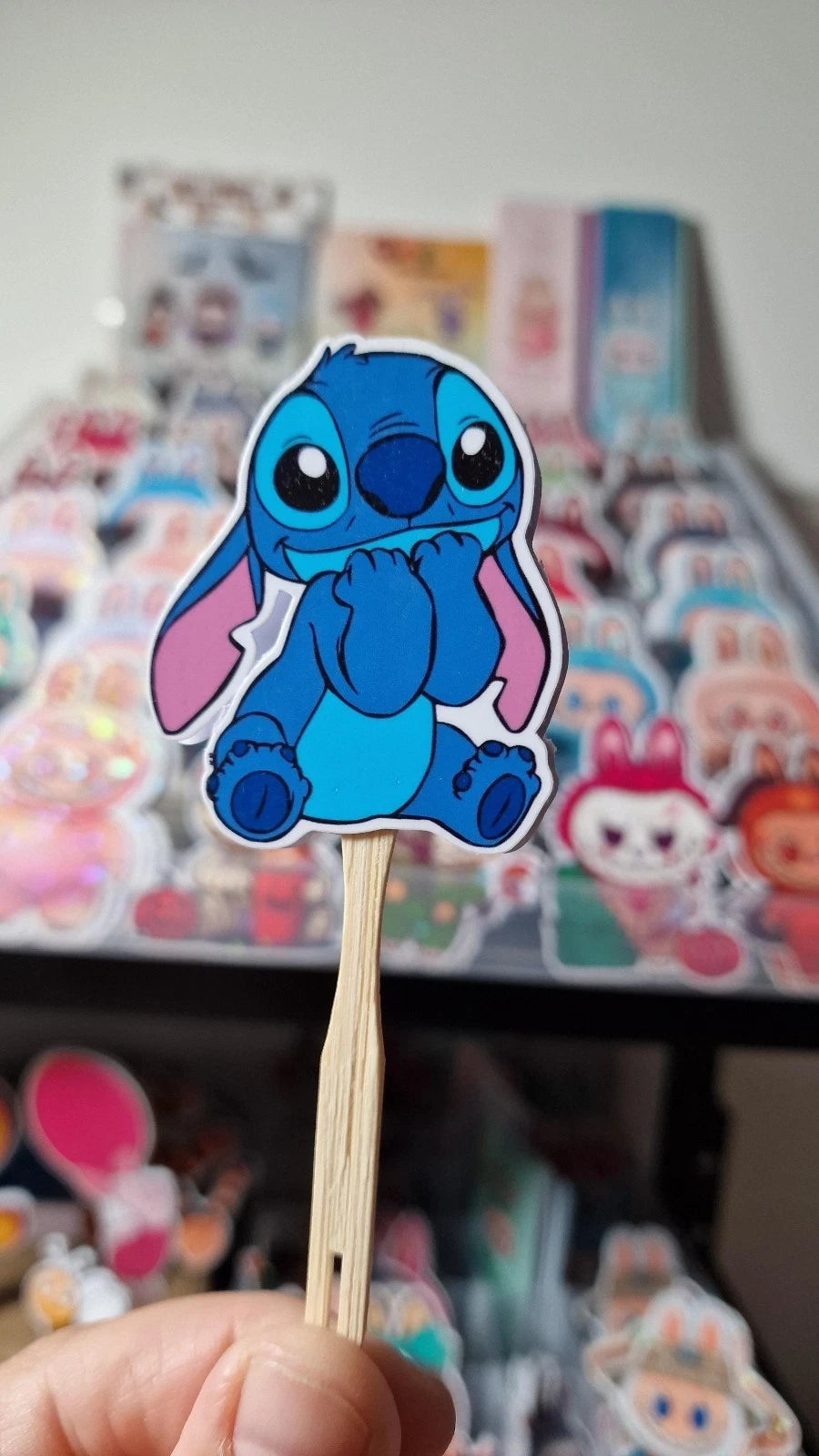 Lilo & Stitch Cake Toppers: Personalized Number, Laminated Party Decoration