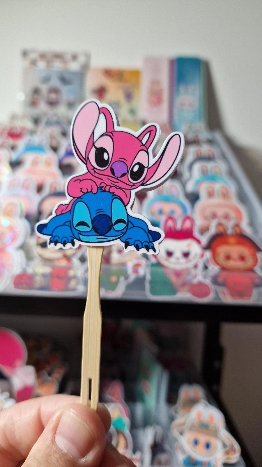 Lilo & Stitch Cake Toppers: Personalized Number, Laminated Party Decoration