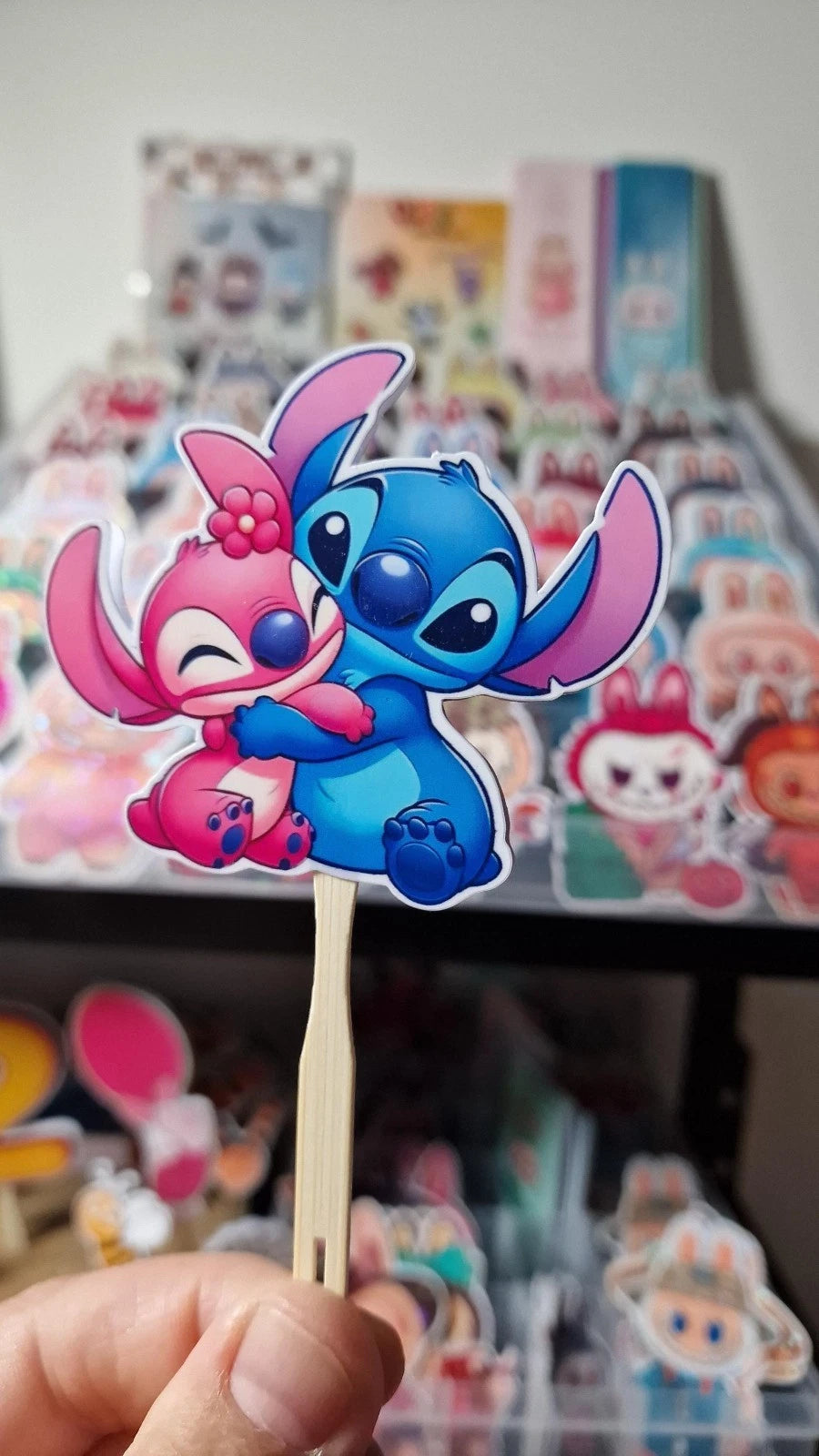 Lilo & Stitch Cake Toppers: Personalized Number, Laminated Party Decoration
