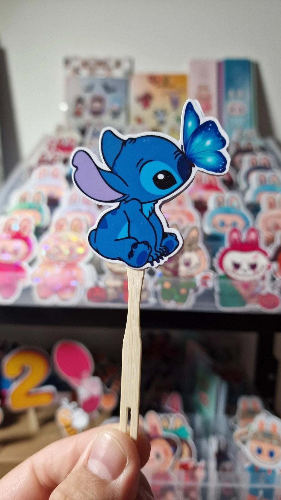Lilo & Stitch Cake Toppers: Personalized Number, Laminated Party Decoration