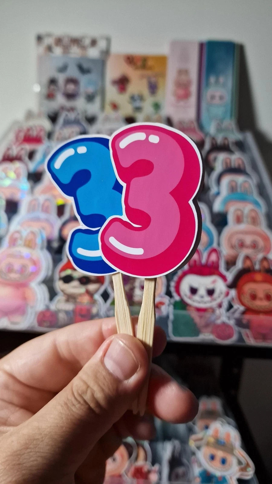 Lilo & Stitch Cake Toppers: Personalized Number, Laminated Party Decoration