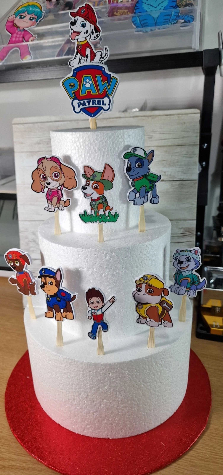 Paw Patrol Birthday Cake Toppers – Set of 10 | | Kids Party Decorat