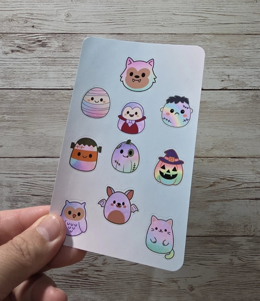 Squishmallow Sticker Sheets – 8 Sheets, 80 Cute Character Stickers
