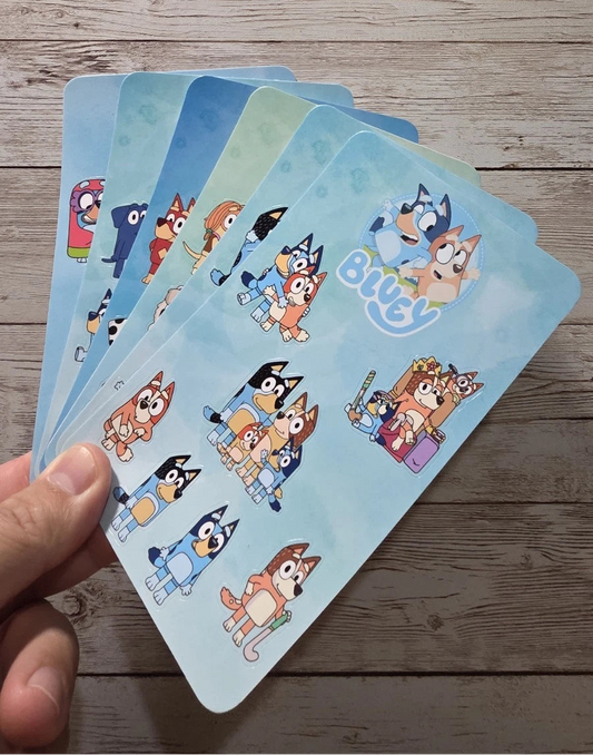 Bluey Sticker Sheet: 44 Mixed Waterproof Vinyl or Laminated Stickers
